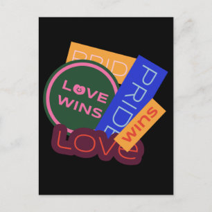 Liebe gewinnt. Stolz. Stolz gewinnt. LGBT+Prix Pos Postkarte