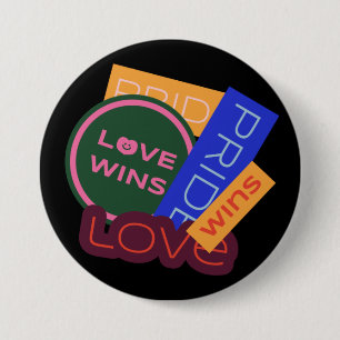 Liebe gewinnt. Stolz. Stolz gewinnt. LGBT+Stolz Button