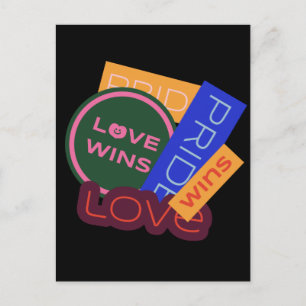 Liebe gewinnt. Stolz. Stolz gewinnt. LGBT+Stolz Postkarte