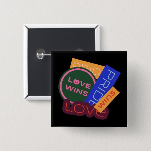 Liebe gewinnt. Stolz. Stolz gewinnt. Schaltfläche Button (Vorne & Hinten)