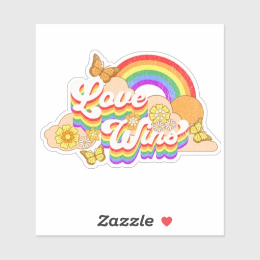 Liebe gewinnt Textdesign Aufkleber (Blatt)