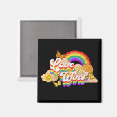 Liebe gewinnt Textdesign Magnet (Vorderseite/Rückseite)