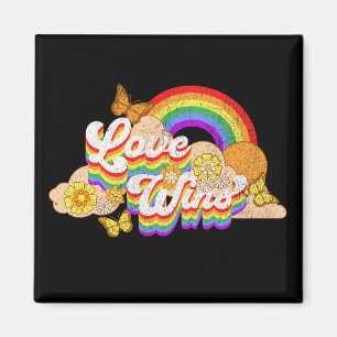 Liebe gewinnt Textdesign Magnet