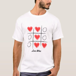 Liebe gewinnt Tic Tac Toe Design T-Shirt