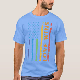 Liebe gewinnt USA Flag Rainbow LGBT Gay Pride lgbt T-Shirt