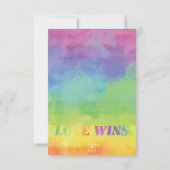 Liebe gewinnt Wasserfarbe Regenbogen Foto Dankeskarte (Rückseite)