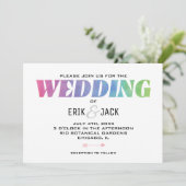 Liebe gewinnt Watercolor Rainbow Wedding Einladung (Stehend Vorderseite)