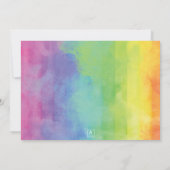 Liebe gewinnt Watercolor Rainbow Wedding Einladung (Rückseite)