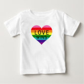 Liebe gewinnt Weißer Regenbogen Herz Pride Monat Baby T-shirt (Vorderseite)