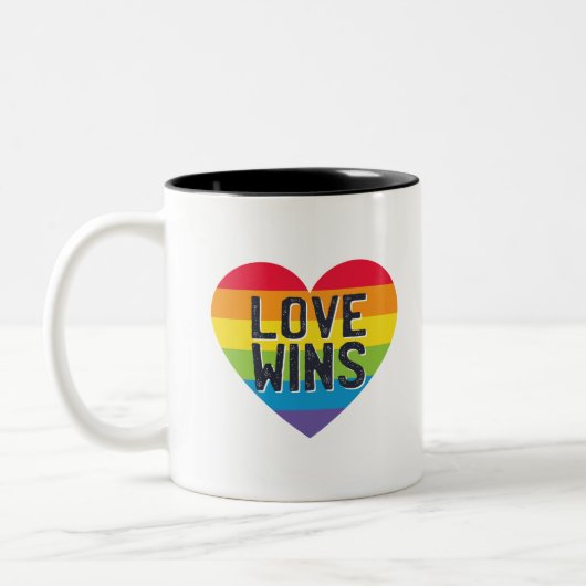 Liebe gewinnt zweifarbige tasse (Links)