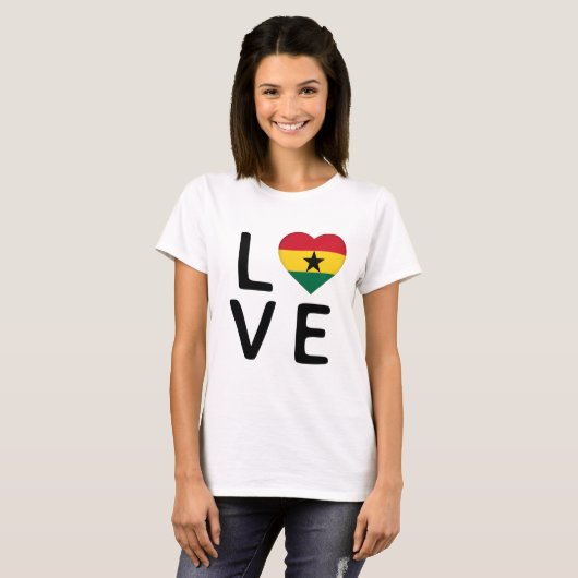 Liebe - Ghana-Flagge T-Shirt (Vorne ganz)