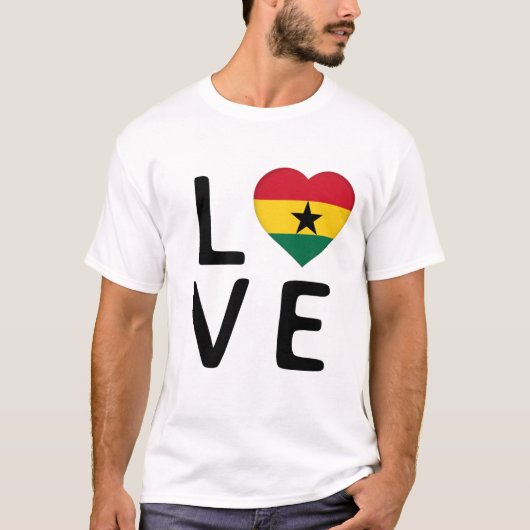 Liebe - Ghana-Flagge T-Shirt (Vorderseite)