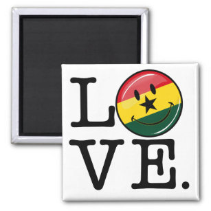 Liebe Ghana Lächeln Ghanianische Flagge Magnet