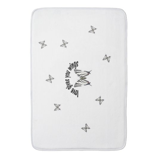 Liebe gibt dir Flügel Badematte (Vorderseite Vertikal)