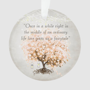Liebe gibt uns Fairy Tale Heart Leaf Tree Hochzeit Ornament