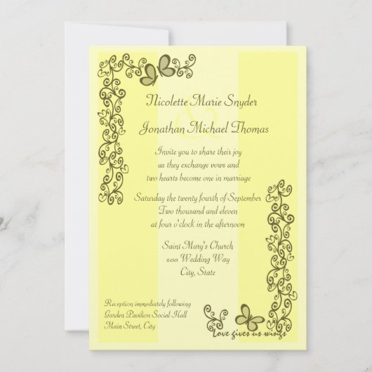 Liebe gibt uns Wings Einladung (Vorderseite)