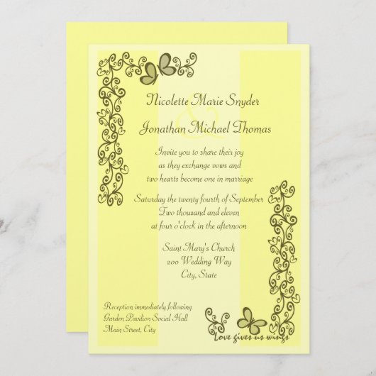 Liebe gibt uns Wings Einladung (Vorne/Hinten)