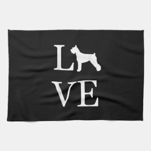 Liebe Gigant Schnauzer Silhouette Hundeliebhaber Geschirrtuch