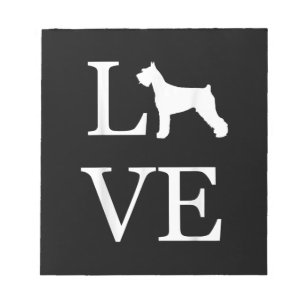 Liebe Gigant Schnauzer Silhouette Hundeliebhaber Notizblock