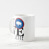 LIEBE Gillette Wyoming 11oz Kaffeetasse (Vorderseite Links)