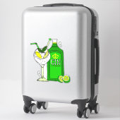 Liebe Gin und Tonic Cocktail Glas und Flasche Bar Aufkleber (Koffer)