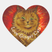 LIEBE GINGER CATS Herz-Aufkleber (Vorderseite)