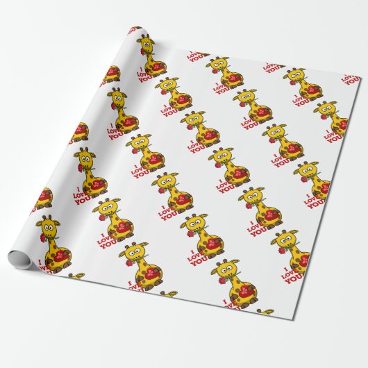 Liebe Giraffe Geschenkpapier (Ungerollt)