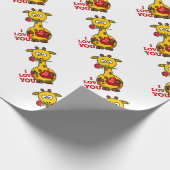 Liebe Giraffe Geschenkpapier (Ecke)