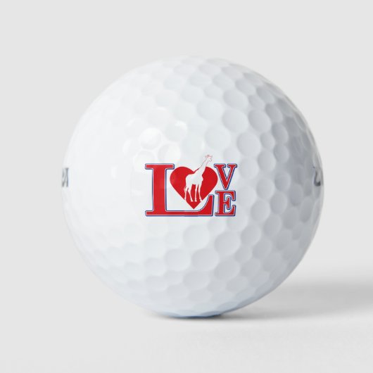 LIEBE-Giraffe Golfball (Vorderseite)