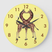 Liebe Giraffe Große Wanduhr (Vorderseite)