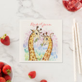 Liebe giraffe Hochzeitstag Aquarell Serviette (Beispiel)