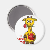 Liebe Giraffe Magnet (Vorderseite/Rückseite)