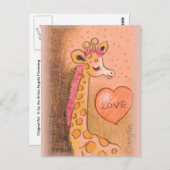 Liebe Giraffe Postkarte (Vorne/Hinten)