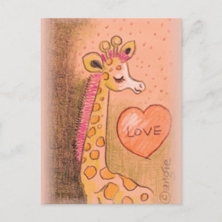 Liebe Giraffe Postkarte