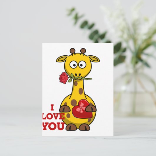 Liebe Giraffe Postkarte (Stehend Vorderseite)