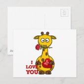 Liebe Giraffe Postkarte (Vorne/Hinten)