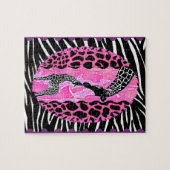 Liebe Giraffe Rosa Tierausdruck Puzzle (Horizontal)