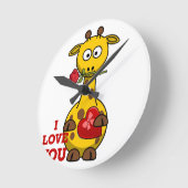 Liebe Giraffe Runde Wanduhr (Winkel)