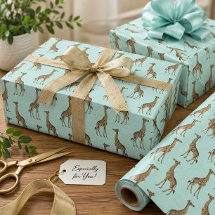 Liebe Giraffen Geschenkpapier Set
