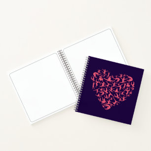 Liebe Girls Gymnastik - Silhouette Herz Notizblock