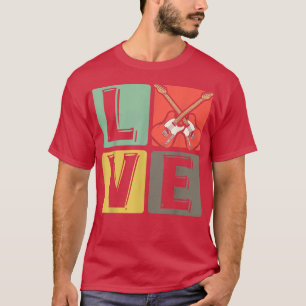 Liebe Gitarre Cool Electric Gitarrist Rock Music L T-Shirt