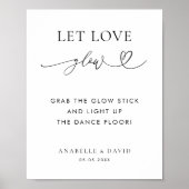 Liebe glänzen Herzklopfschild Hochzeitszeichen gel Poster (Vorne)