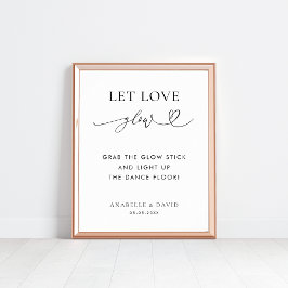 Liebe glänzen Herzklopfschild Hochzeitszeichen gel Poster