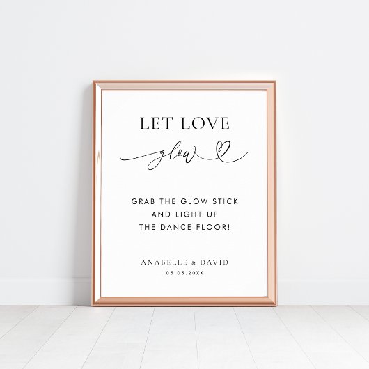 Liebe glänzen Herzklopfschild Hochzeitszeichen gel Poster