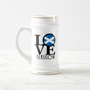 LIEBE Glasgow Schottland Bierglas