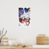 Liebe Glasherzen Wasserfarbe Poster (Küche)