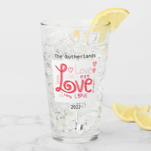 LIEBE Glass Tumbler (Rückseite Ice)