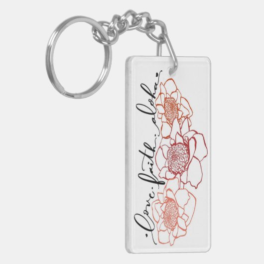 Liebe-Glaube-Aloha Fackel-Ingwer-Schlüsselanhänger Schlüsselanhänger (Vorderseite links)