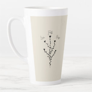 Liebe Glaube Hoffnung in Linen Tall Kaffee Tasse