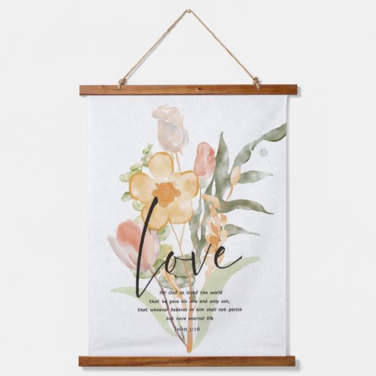 Liebe-Glaube-Hoffnung Wandteppich Mit Holzrahmen (Vorderseite)